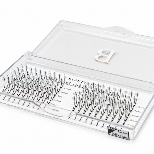 BeautyRaena White Heart premade volume fans for professional eyelash extensions